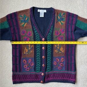 Multicolor Knit Cardigan Sweater